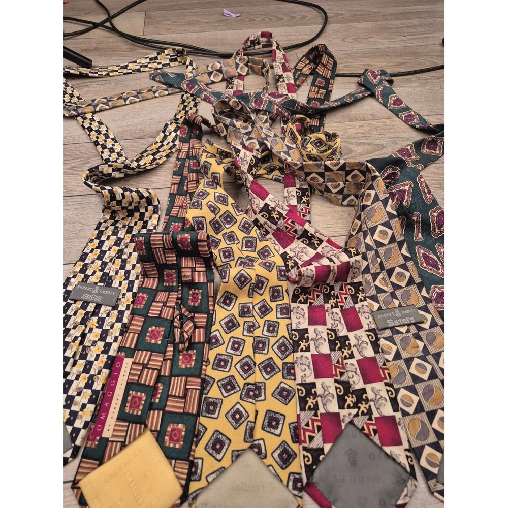 Lot of 6 Robert Talbott & Designer‎ Silk Ties Mens Geometric Floral Abstract VTG